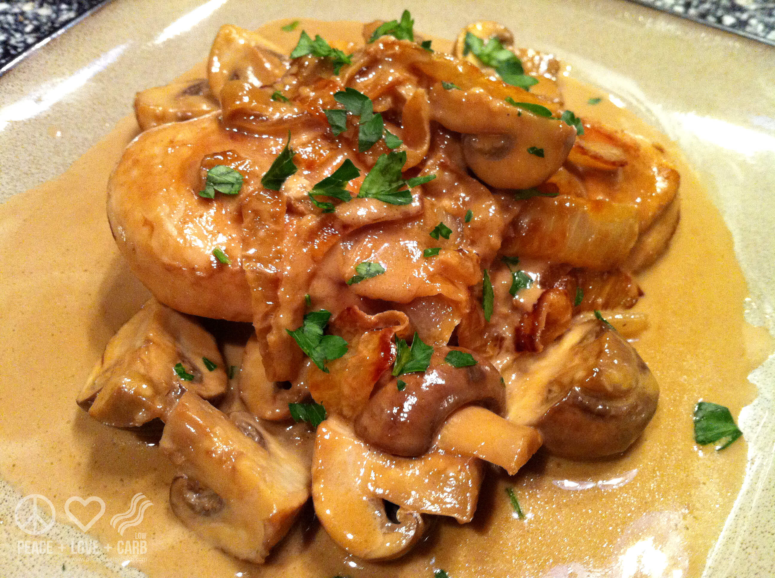 Pan-Seared Chicken with Balsamic Cream Sauce, Mushrooms and Onions ...