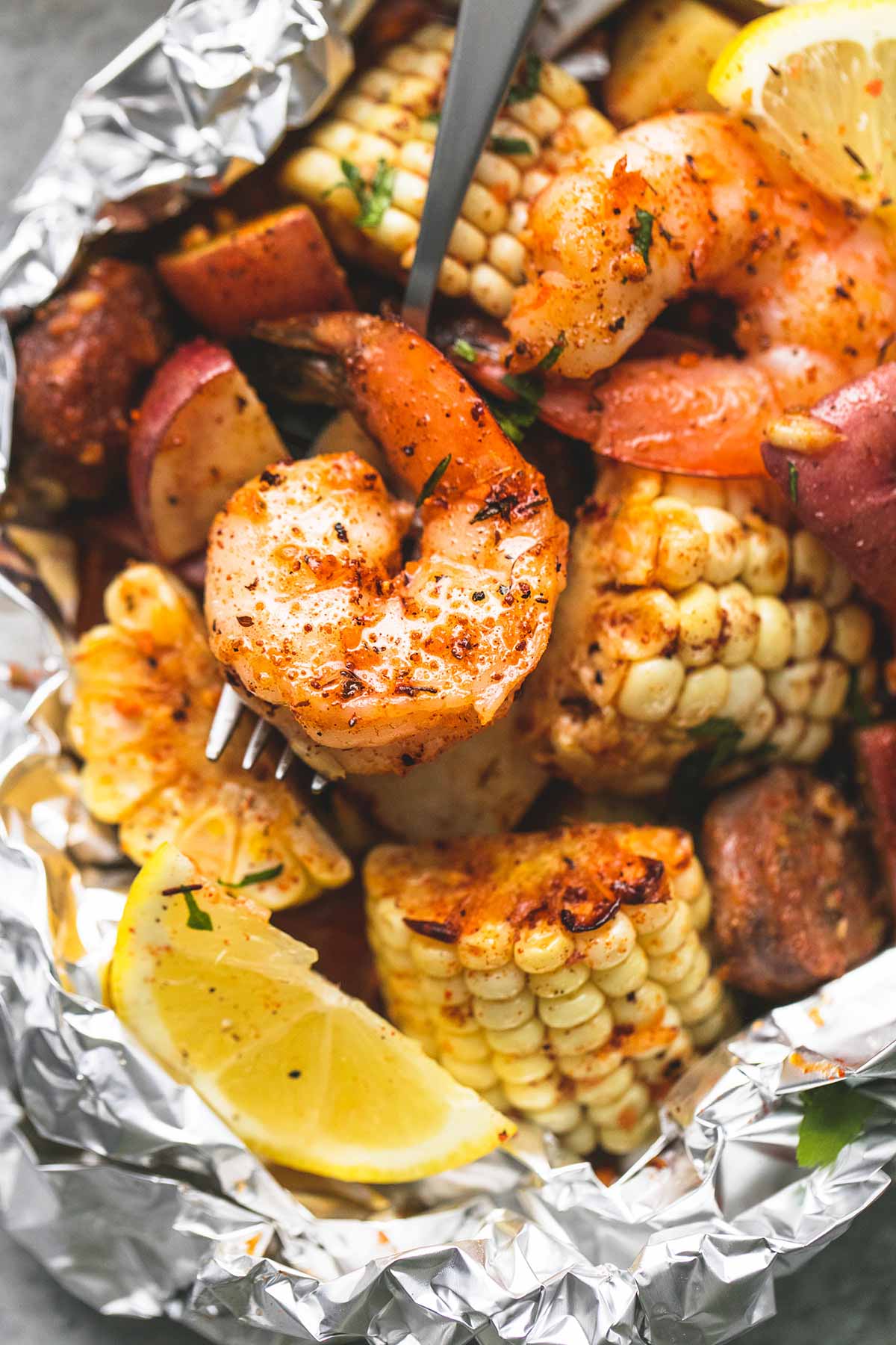 Shrimp Boil Foil Packs | KeepRecipes: Your Universal Recipe Box