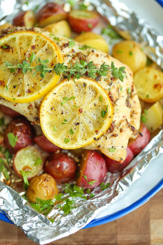 Lemon Chicken and Potatoes in Foil | KeepRecipes: Your Universal Recipe Box