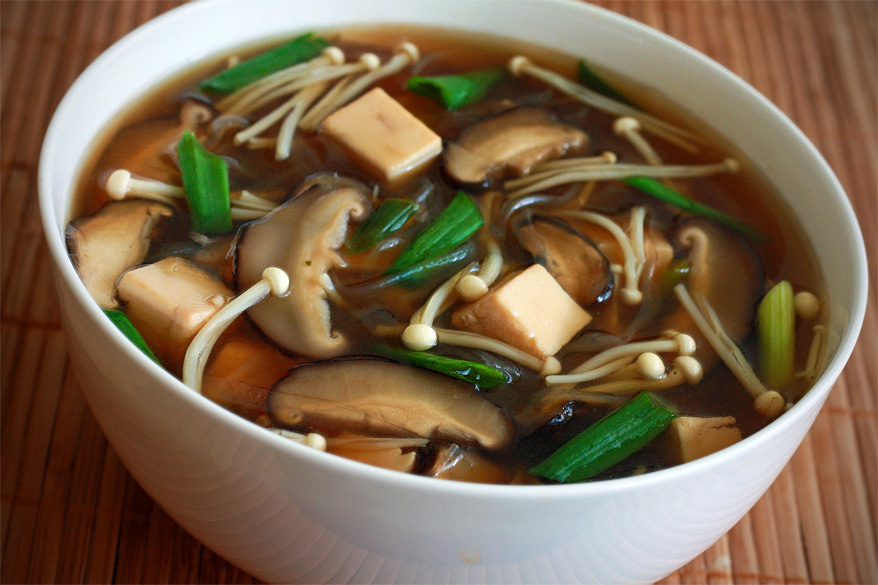 Japanese Mushroom, Tofu and Vermicelli Soup Recipe | KeepRecipes: Your