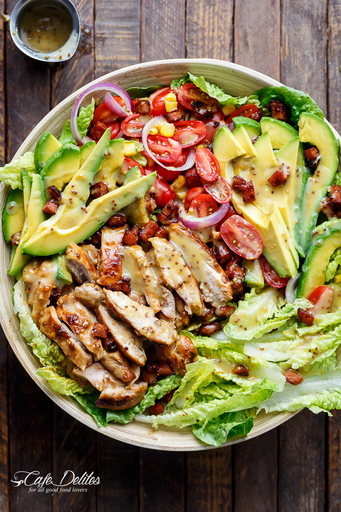 Honey Mustard Chicken, Avocado + Bacon Salad | KeepRecipes: Your ...