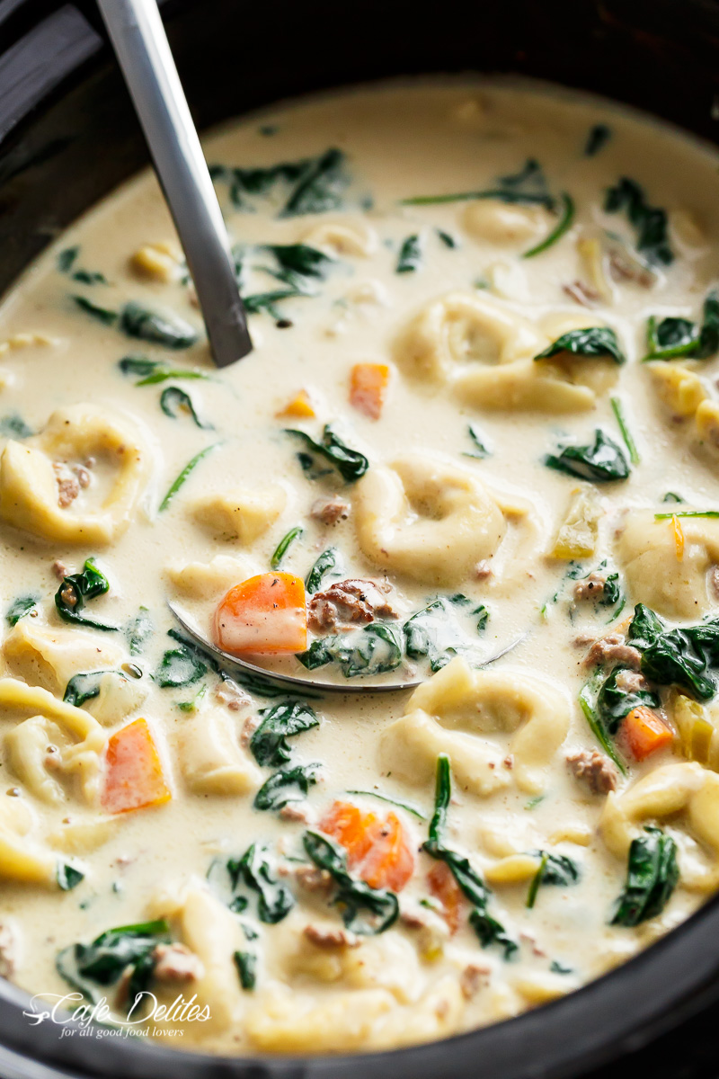 slow cooker creamy tortellini soup | KeepRecipes: Your Universal Recipe Box