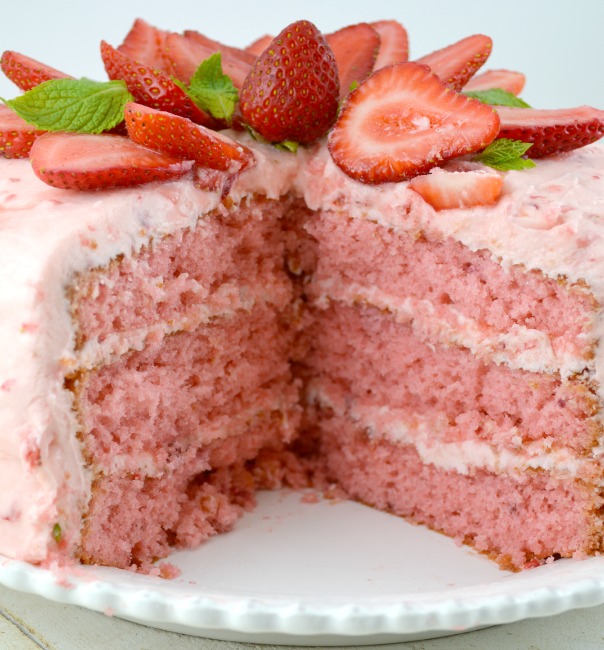 Strawberry Triple Layer Cake Keeprecipes Your Universal Recipe Box
