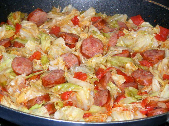 Fried cabbage with sausage | KeepRecipes: Your Universal Recipe Box