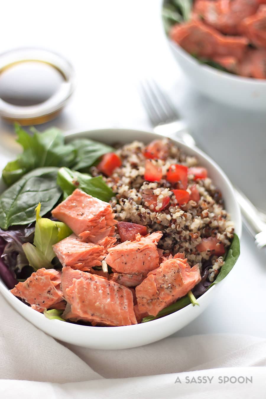 Salmon Quinoa Salad with Balsamic Olive Oil Dressing | KeepRecipes ...