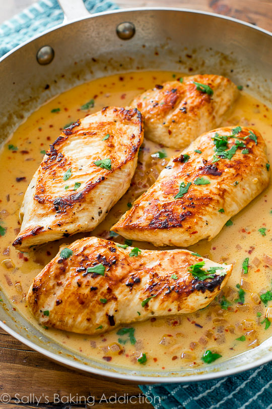 Skillet Chicken with Creamy Cilantro Lime Sauce. | KeepRecipes: Your