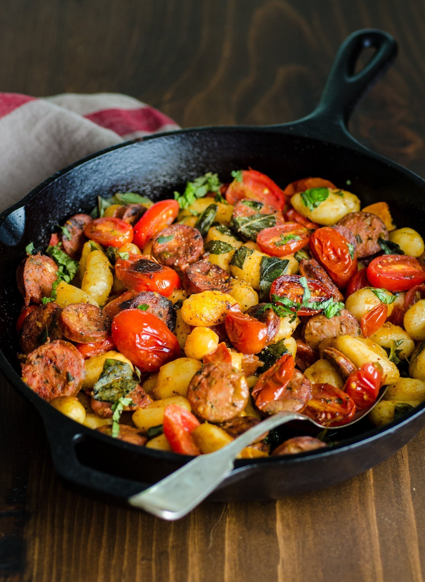 Gnocchi Skillet with Chicken Sausage & Tomatoes | KeepRecipes: Your
