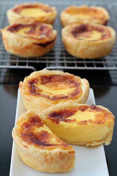 portuguese egg tart with frozen puff pastry