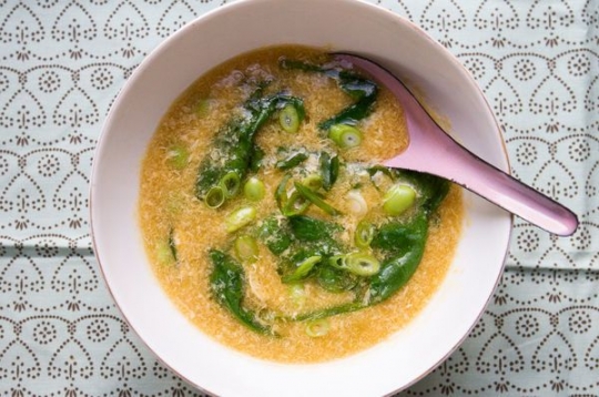 Spinach and Edamame Egg Drop Soup Recipe | KeepRecipes: Your Universal Recipe Box
