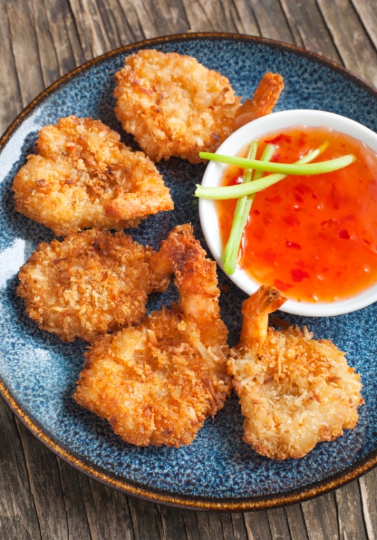 Butterflied Coconut Shrimp with Sweet Chili Dipping Sauce | KeepRecipes