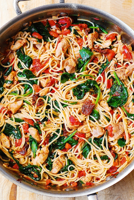 Tomato Spinach Chicken Spaghetti KeepRecipes Your